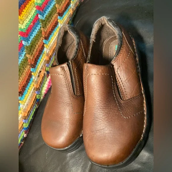 Slip Resistant Non Slip Brown Leather Clogs • Nursing Server Utility‎ Work - Picture 6 of 11